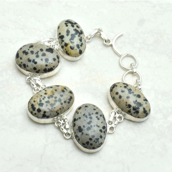 Handmade Jewelry - Dalmatian Jasper Gemstone Ethnic Handmade Bracelet Jewelry 33 Gms Gift AB 74742